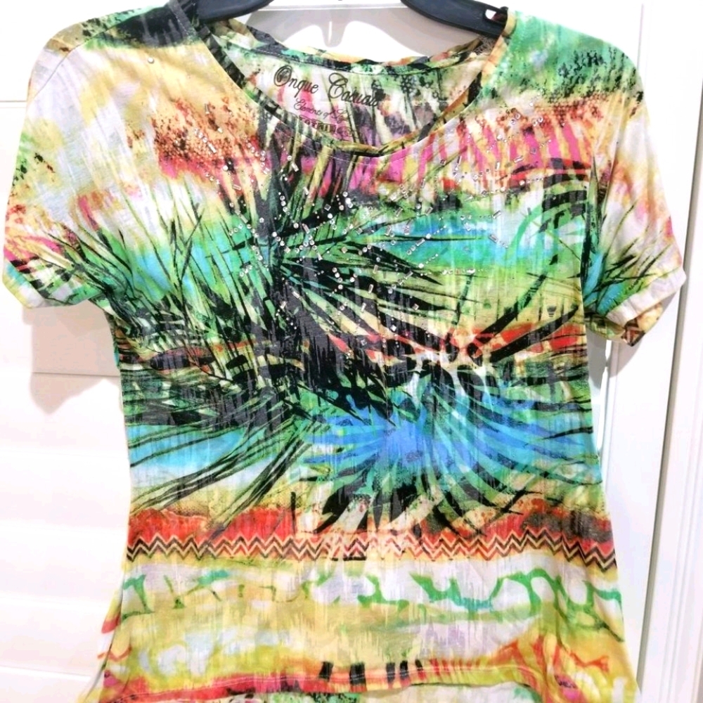 Onque Casuals Short Sleeve Top Size Small